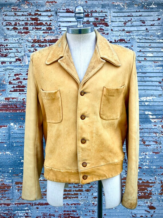 40s Scully Deerskin Leather Jacket Men's L