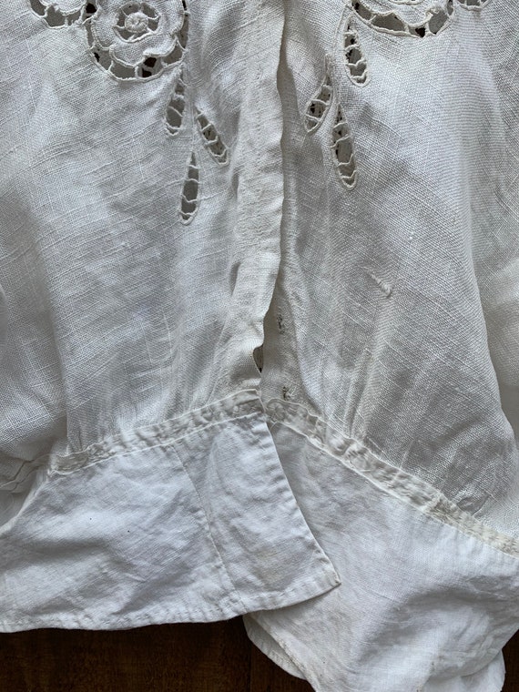 Vintage Late 1800’s French Linen Victorian Blouse… - image 7