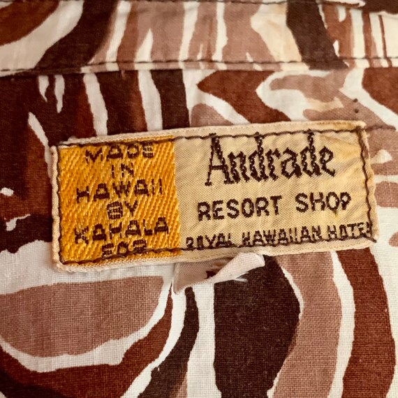 Vintage 1950s/60s Andrade Hawaiian Tiki Shirt M L… - image 9