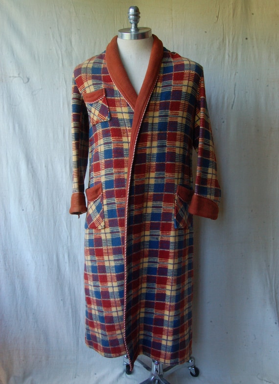 50’s Beacon Type Cotton Blanket Robe/ 1950’s Vinta