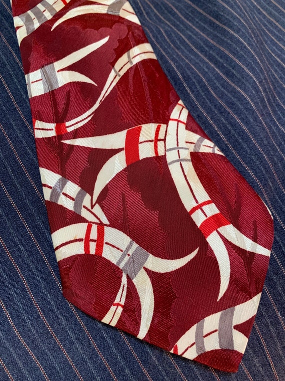Vintage 1940s Ribbon Leaf Neck Tie/ Vintage 40’s R