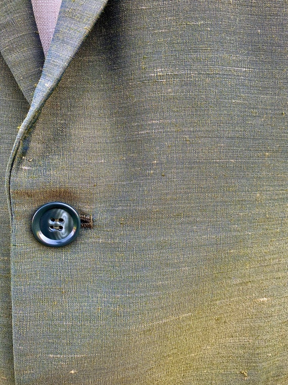 60s Green Sharkskin Jacket 40/ Vintage 1960’s Men… - image 10