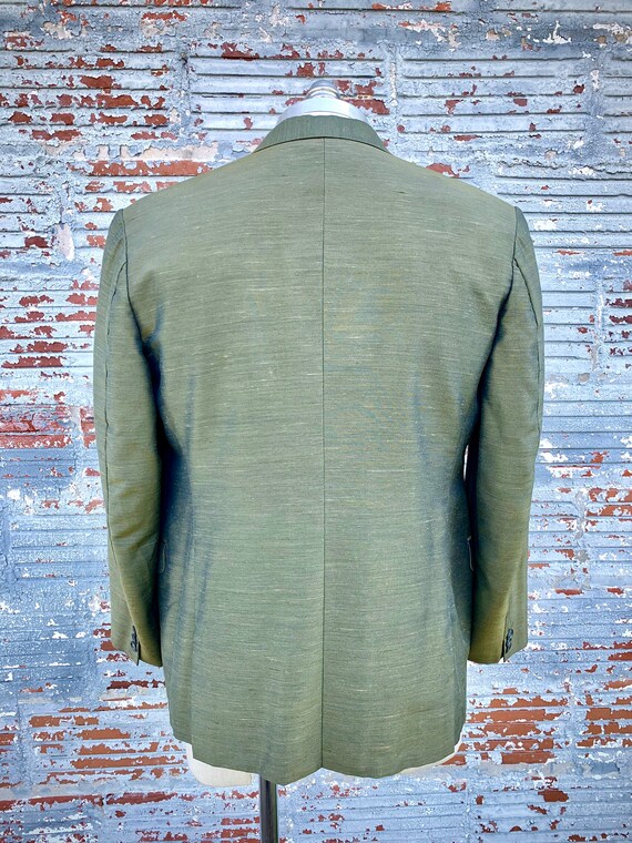 60s Green Sharkskin Jacket 40/ Vintage 1960’s Men… - image 3