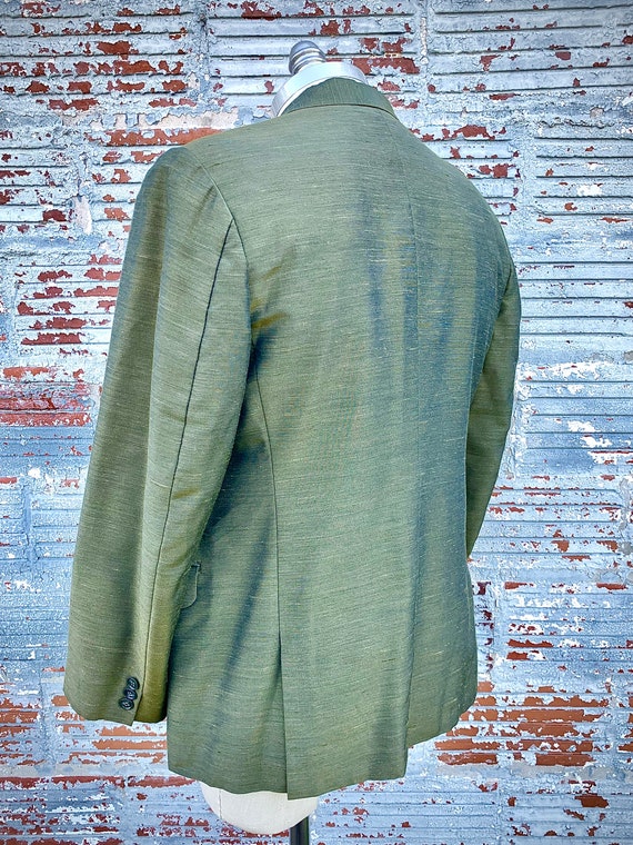 60s Green Sharkskin Jacket 40/ Vintage 1960’s Men… - image 5