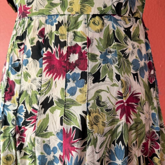 Vintage 1940’s Semi-Sheer Floral Rayon Day Dress … - image 7