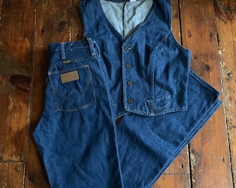 Vintage 70s Wrangler Jeans: Ladies All Cotton Denim, Size 30 Long, Made in USA