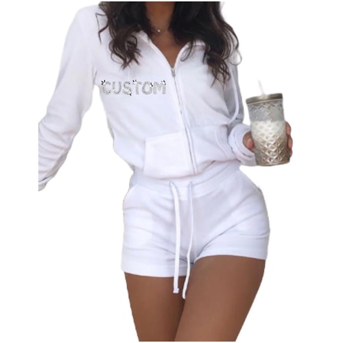 Y2k CUSTOM Bling Rhinestone Velour Tracksuit, Personalized Y2k CUSTOM Bling Rhinestone Velour Tracksuit, Personalized