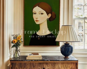 Vintage Wood Frame Mockup, DIN A, Art Prints (PSD)