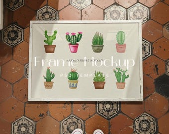 DIN A Landscape Vintage Frame Mockup, ISO Horizontal 7x5 PSD Digital Download