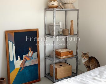 Maquette vintage avec cadre en bois, DIN A, style scandinave (PSD)