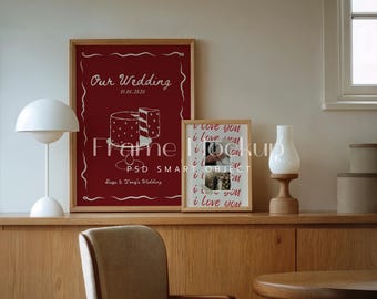 Rustic Wood Frame Mockup Set, Vintage Elegant Style (PSD)