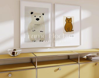 Mockup di cornice DIN A, mockup di decorazione murale (PSD)