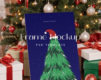 DIN A Christmas Poster Mockup, Canvas Mockup ISO 5x7 PSD (Digital Download)