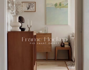 Mid-Century Modern Frame Mockup, DIN A Art Display (PSD)