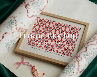 Retro Horizontal Frame Mockup, DIN A Christmas Style Wood Frame ISO 7x5 PSD