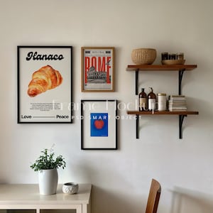 Juego de maquetas de 3 marcos para pared de galería minimalista, decoración acogedora para el hogar, exhibición de pósteres elegante, arte de pared bohemio escandinavo, marco DIN A moderno