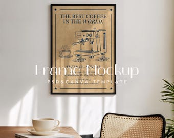 Modern Black Frame Mockup, DIN A ISO, PSD & Canva (Digital Download)