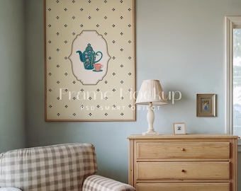 Rustic Wood Frame Mockup, DIN A, Vintage Poster (PSD, PNG)