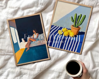 A4 Frame Mockup Set – Minimalist Art Display (PSD, PNG)
