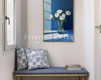 Summer Frame Mockup, DIN A Ratio, Art Print Poster (PSD)