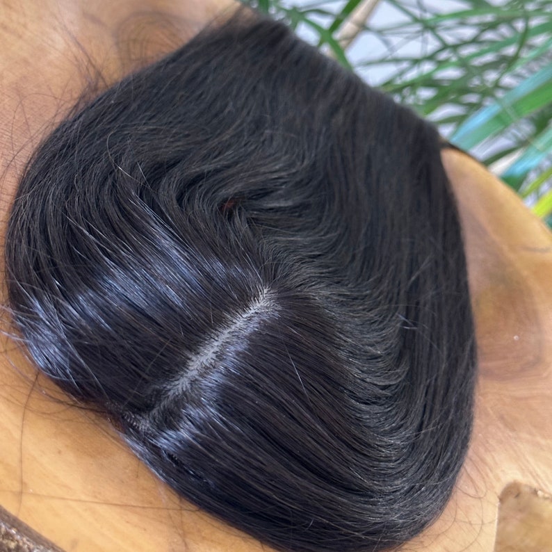 8x12 CM Silk Base Topper Black Human Hair Topper Luxury Premium Hair ...