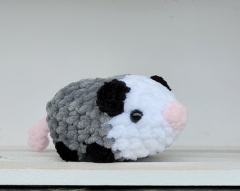 Crochet Mini Opossum Amigurumi Plushie Stuffed Animal