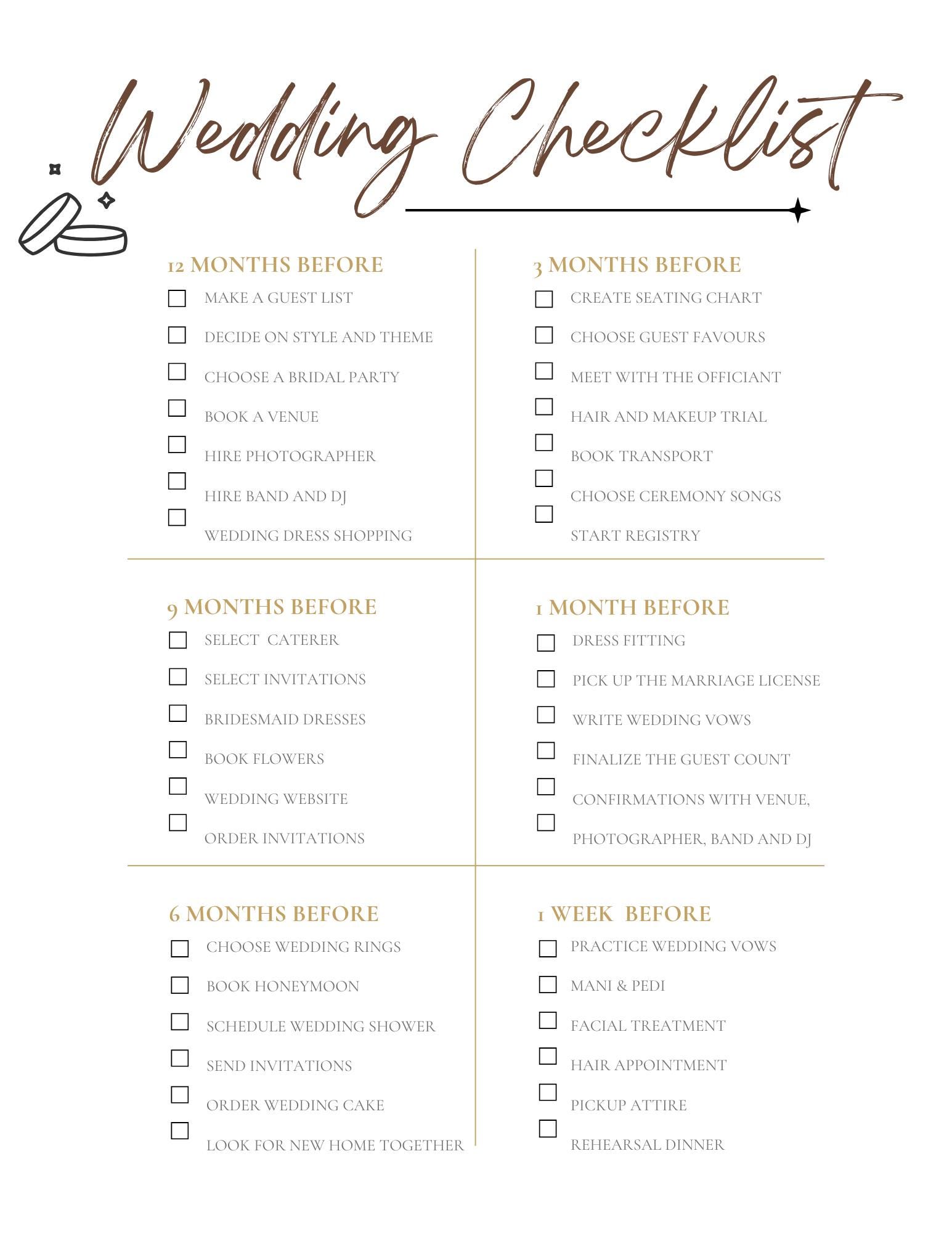 Wedding Checklist Printable Wedding Planning Checklist Template Wedding Checklist Printable Wedding Planning Checklist Template