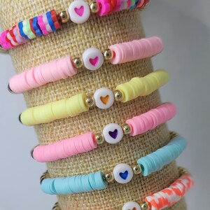 Colored Heart Beaded Bracelets