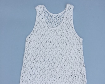 OFF-WHITE SWEATER Tank, knit tank, cotton and rayon tank top, light and airy tank top, sleeveless white top, good for layering, sweater knit