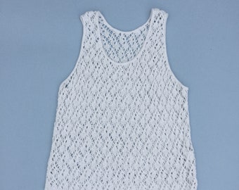 OFF-WHITE SWEATER Tank, knit tank, cotton and rayon tank top, light and airy tank top, sleeveless white top, good for layering, sweater knit