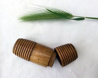 antique stash box, SEWING NEEDLE CASE, from 1900s, carved maple wood