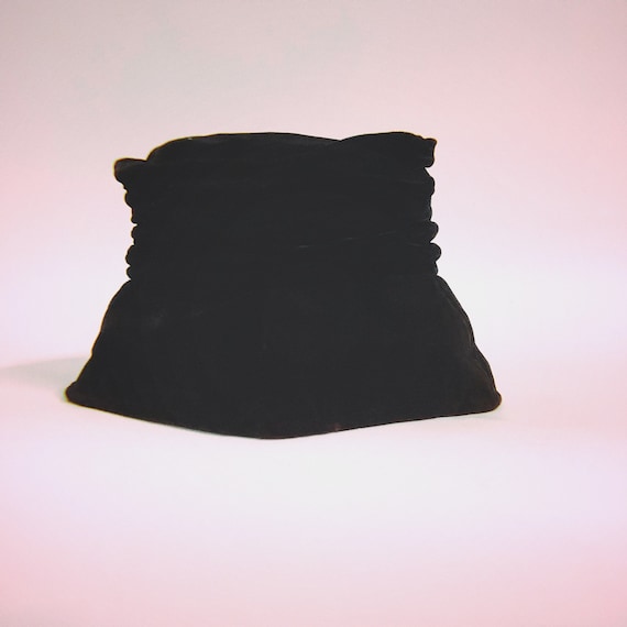 BLACK VELVET HAT, Soft Hat, Slouchy Hat, Vintage … - image 1