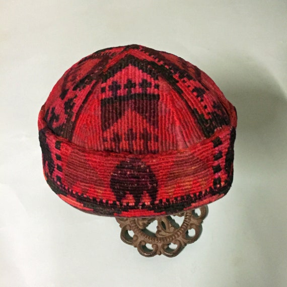 TRIBAL KHAZAR SILK Hat, Silk Embroidery on Cotton… - image 2