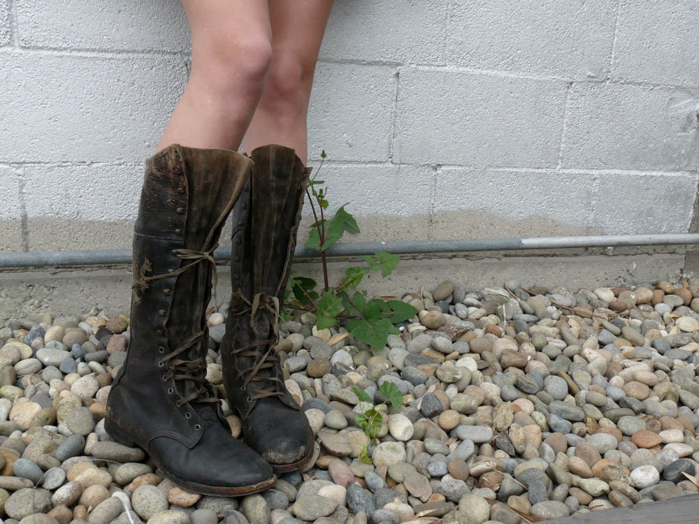 Antique MINER'S BOOTS 1900s Leather Handmade Boots - Etsy