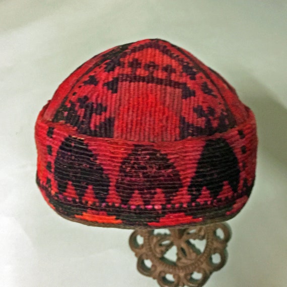 TRIBAL KHAZAR SILK Hat, Silk Embroidery on Cotton… - image 4