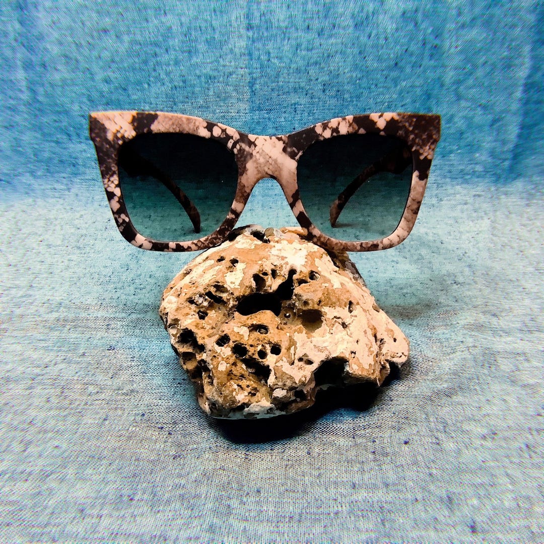 Acetate Round Snake Detail Sunglasses