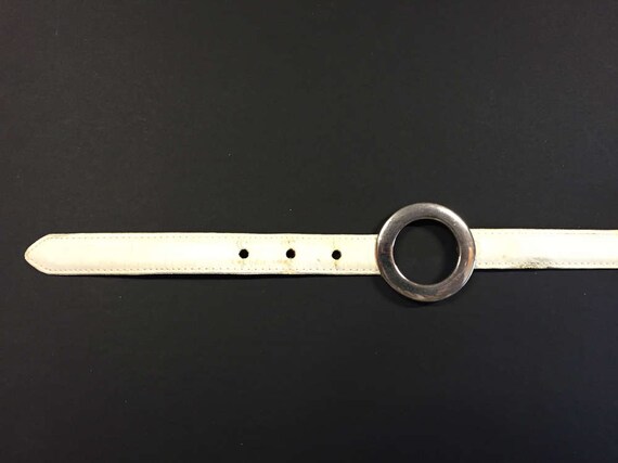 sale -60s MOD BELT by AVIGNON, white leather with… - image 3