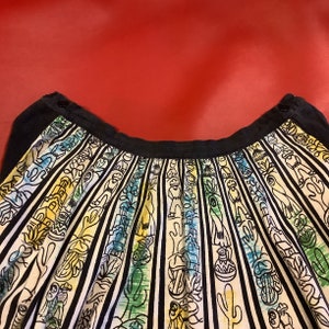50s MEXICAN CIRCLE SKIRT, Waist 28, Novelty Skirt, Mexican Motifs, Souvenir Skirt, reShift, Rare Vintage