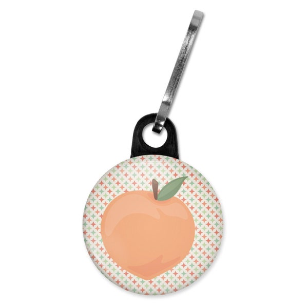Peach zipper pull. Peach charm. Wedding favor charm. Custom zipper pulls available.