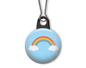 Rainbow zipper pull.  Rainbow charm.  Zipper pull for your wallet, purse, backpack, jacket, or planner.  Custom zipper pulls available.