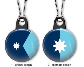 Minnesota state flag zipper pull.  Minnesota charm.