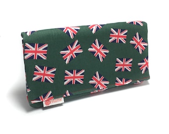 British flag wallet. English wallet. Card wallets for women. Gifts for anglophiles. Vegan wallet.  Fabric wallet.  Union Jack wallet.