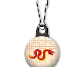 Chinese dragon zipper pull.  Dragon charm.