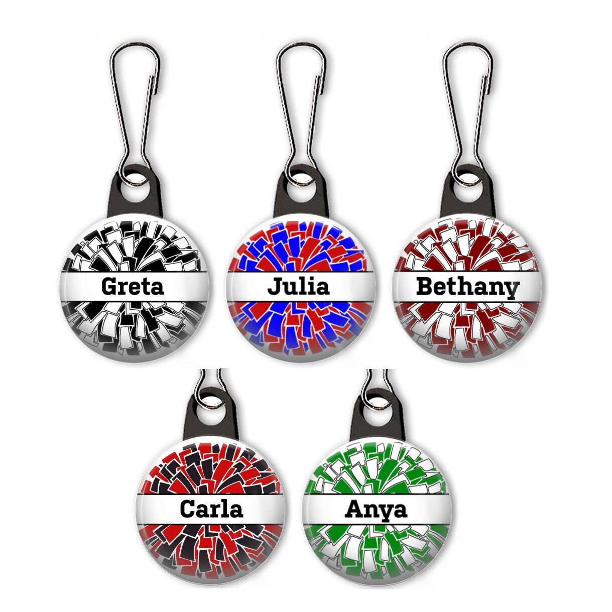 Cheerleading Zipper Pull. Personalized Zipper Pull. Cheer Etsy