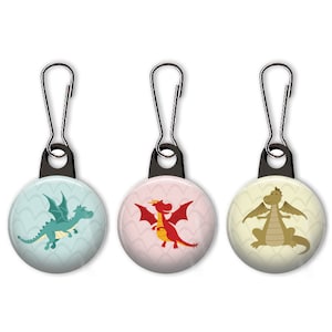 Dragon zipper pull.  Dragon charm.