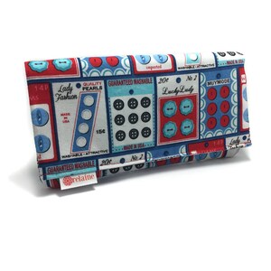 Vintage button fabric wallet. Women&#39;s wallet. Card wallets for women. Wallet with zippers. Vegan wallet.  Gift for her.