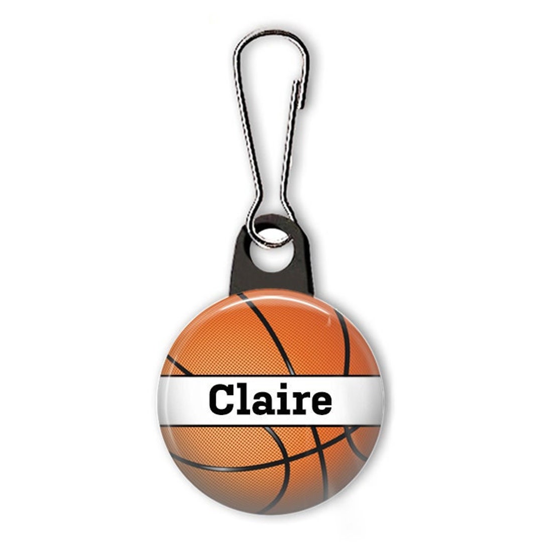 Basketball Zipper Pull. Personalized Basketball Zipper Pull With Name