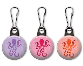 Octopus zipper pull. Octopus charm. Octopus party favor. Octopus zipper charm. Custom zipper pulls available.