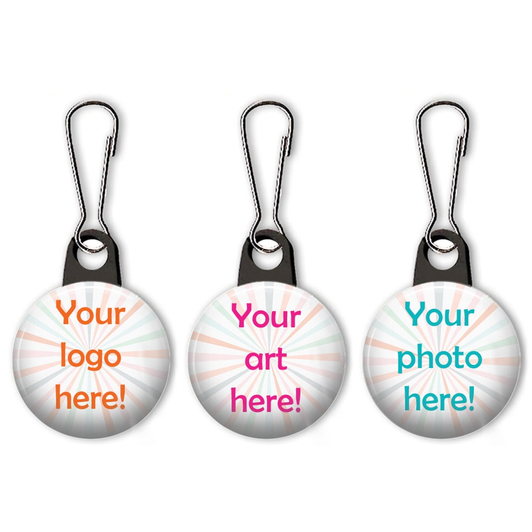 Custom Zipper Pull With Your Art, Logo, or Photo. Custom Charm