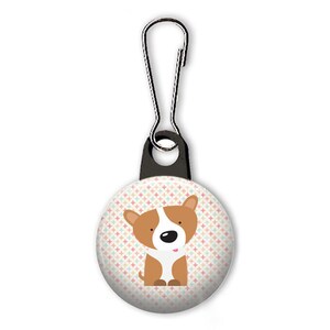 Corgi zipper pull.  Corgi charm.  Dog zipper pull.  Dog charm.